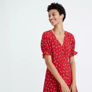 Madewell Silk Ruffle-Sleeve Button-Front Dress - Little Lilies